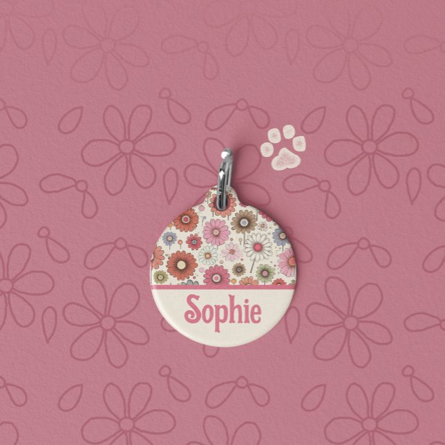 オープシー大石レトロ数々のカラーデイジー ペット　ネームタグ (クリエイターアップロード済み)