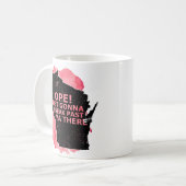 オープスニーク過去ヤソーウィスコンシンマップ引用文レッド コーヒーマグカップ (正面左)