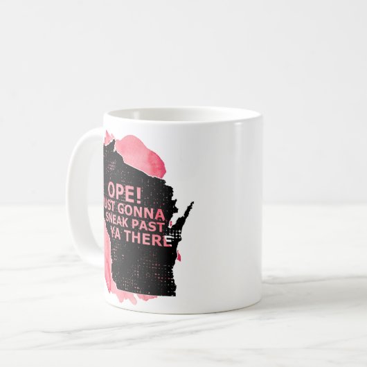 オープスニーク過去ヤソーウィスコンシンマップ引用文レッド コーヒーマグカップ (正面左)