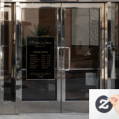 オープニングアワーズ ヘアスタイリスト サロン ブラックゴールド ウィンドウサイン (オフィスドア)