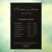 オープニングアワーズ ヘアスタイリスト サロン ブラックゴールド ウィンドウサイン (シート3)