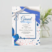 オープニングイベント 青いリボン招待状 招待状 (スタンド正面)