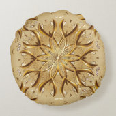 オープニングゴールド、オリエンタルスケッチテクスチャ。 ラウンドクッション (裏面)