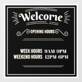 オープニングタイムウィンドウステッカーカスタマイズ可能なテンプレート ウィンドウサイン (シート)