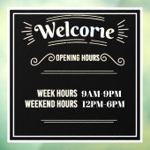 オープニングタイムウィンドウステッカーカスタマイズ可能なテンプレート ウィンドウサイン (シート3)