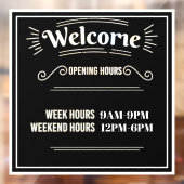 オープニングタイムウィンドウステッカーカスタマイズ可能なテンプレート ウィンドウサイン (シート2)