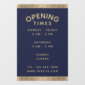 オープニングタイムネイビーブルー金ゴールドバラヴィンテージ エレガント ウィンドウサイン (シート)