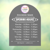 オープニングタイム | ビジネス ロゴ オープニング アワーズ ブラック ウィンドウサイン (シート3)