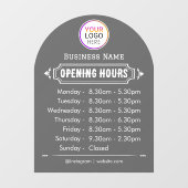 オープニングタイム | ビジネス ロゴ オープニング アワーズ ブラック ウィンドウサイン (シート)