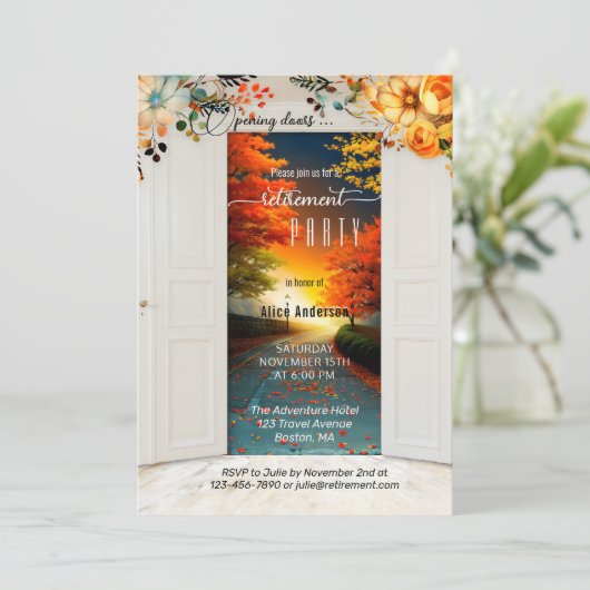 オープニングドア秋の退職パーティー 招待状 (スタンド正面)