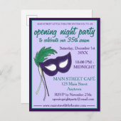 オープニングナイトドラマクラブマスカレードマスクパーティー インビテーションポストカード (正面/裏面)