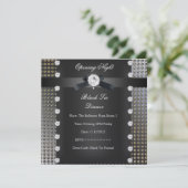 オープニングナイトブラックタイフォーマルクブラックシルバー 招待状 (スタンド正面)