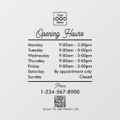 オープニングビジネスアワーズロゴブラックスクリプトシンプル ウィンドウサイン (シート)
