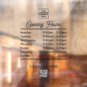 オープニング営業時間ロゴブラックスクリプトシンプル ウィンドウサイン (シート2)
