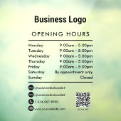 オープニング営業時間QRコードビジネスロゴ ウィンドウサイン (シート3)