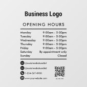 オープニング営業時間QRコードビジネスロゴ ウィンドウサイン (シート)