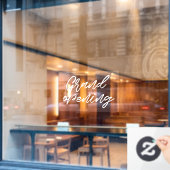 オープニング 現代タイポグラフィーの店舗外観 ウィンドウサイン (カフェ窓)