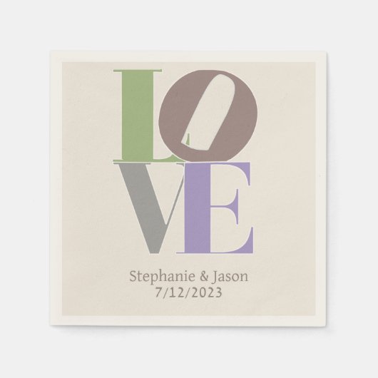 オープモダンル結婚式 スタンダードカクテルナプキン (正面)