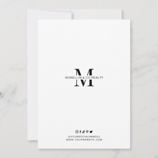 オープモダンンハウス白黒実在エステート事業 招待状 (裏面)