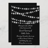 オープンきらめきライト(黒) 招待状 (正面/裏面)
