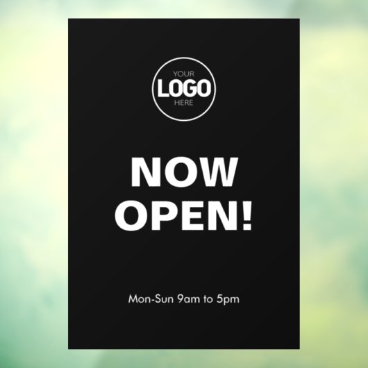 オープンしました | ロゴ付きブラックウィンドウクリング ウィンドウサイン (シート3)