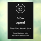 オープンしました | 営業時間 ロゴ ブラック ウィンドウサイン (シート3)