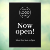 オープンしました | 営業時間 ロゴ ブラック ウィンドウサイン (シート3)