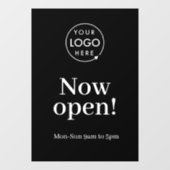 オープンしました | 営業時間 ロゴ ブラック ウィンドウサイン (シート)