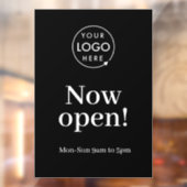 オープンしました | 営業時間 ロゴ ブラック ウィンドウサイン (シート2)