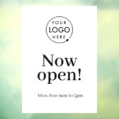 オープンしました | 営業時間 ロゴ 白 ウィンドウサイン (シート3)