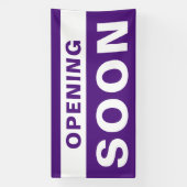 オープンすぐにビジネス紫ホワイトラージ屋外 横断幕 (縦)