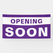 オープンすぐにビジネス紫ホワイトラージ屋外 横断幕 (横)