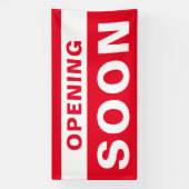 オープンすぐにビジネス赤い白の大きな屋外看板 横断幕 (縦)