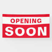 オープンすぐにビジネス赤い白の大きな屋外看板 横断幕 (横)