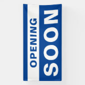 オープンすぐにビジネス青い白の大きな屋外 横断幕 (縦)