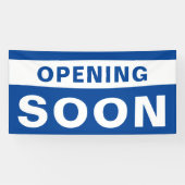 オープンすぐにビジネス青い白の大きな屋外 横断幕 (横)