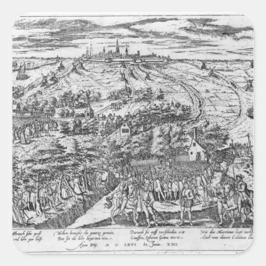 オープンなアントワープで会うプロテスタントのまわりに。 スクエアシール (正面)