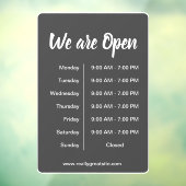 オープンなグレーのビジネス営業時間 ウィンドウサイン (シート3)