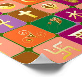 オープンな心のために:すべての宗教に対する尊敬 ポスター (角)