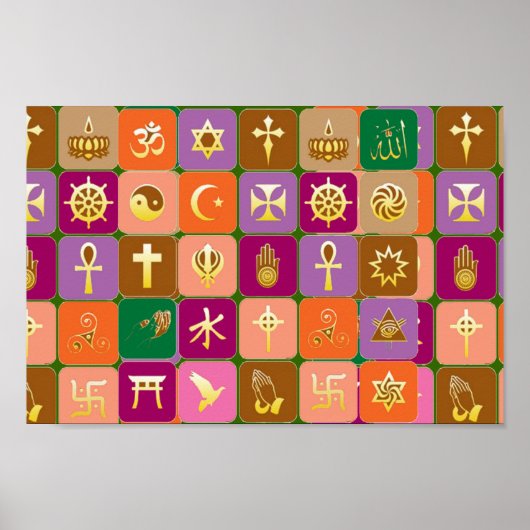 オープンな心のために:すべての宗教に対する尊敬 ポスター (正面)