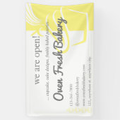 オープンのお知らせ！イエローカップケーキ専門店  横断幕 (縦)