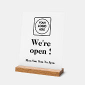 オープンのロゴ | オリジナルの店舗営業時間サイン アクリルサイン (傾斜)