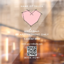 オープンの営業時間は予約のみ ボビーピン ウィンドウサイン