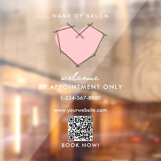 オープンの営業時間は予約のみ ボビーピン ウィンドウサイン (シート2)