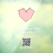 オープンの営業時間　予約のみ　ヘアピン ウィンドウサイン (シート3)