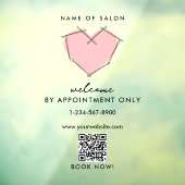 オープンの営業時間　予約のみ　ヘアピン ウィンドウサイン (シート3)