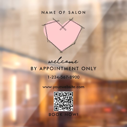 オープンの営業時間　予約のみ　ヘアピン ウィンドウサイン (シート2)