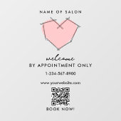 オープンの営業時間　予約のみ　ヘアピン ウィンドウサイン (シート)