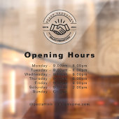 オープンの時間 ビジネス ロゴ 営業時間 透過性 ウィンドウサイン (シート2)