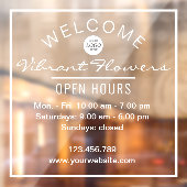 オープンアシンプルワーズストアウェルカムサインウィンドウデカール ウィンドウサイン (シート2)